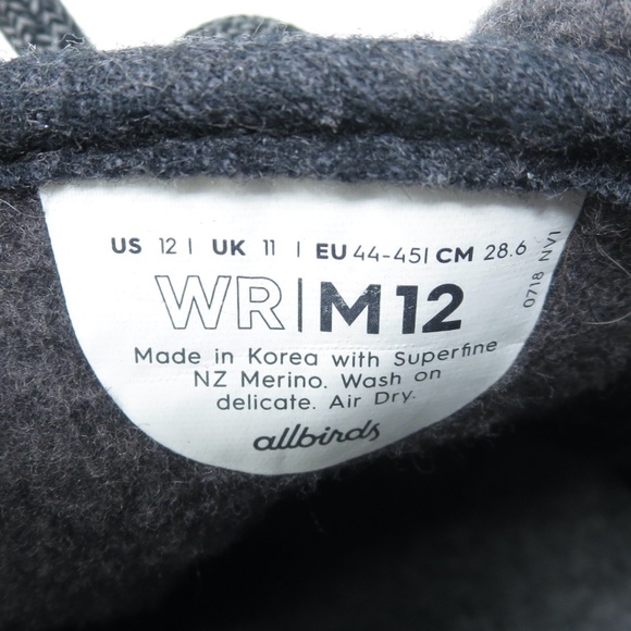 Allbirds WOOL RUNNERS Mens Size 12 Charcoal Gray Black WR Superfine Merino Shoes - Picture 8 of 8